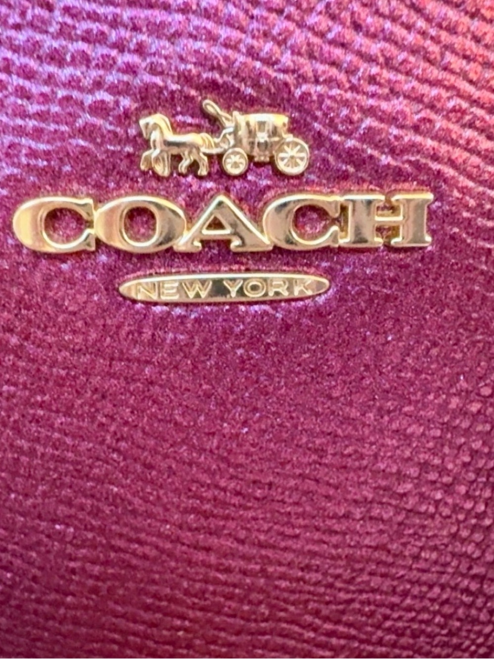 COACH Women's Shimmer Berry color Leather Crossbody Bag